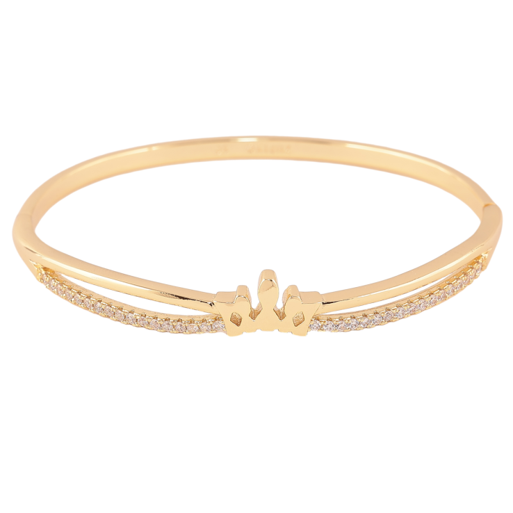 Браслет Xuping Колір Позолота 14K Корона з доріжками кристалів ø 6см фото №2 Браслет Xuping Колір Позолота 14K Корона з доріжками кристалів ø 6см фото №2