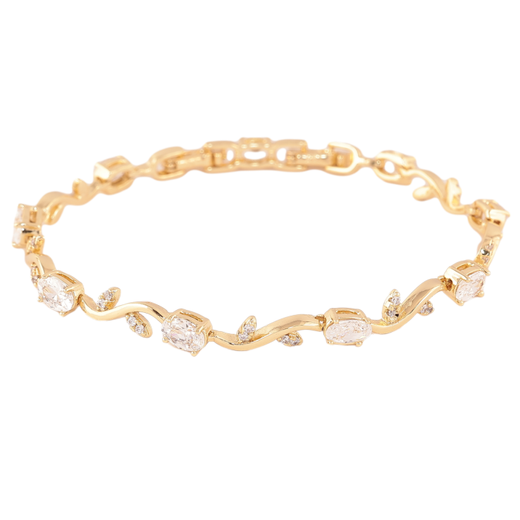 Браслет Xuping Колір Позолота 14K Візерунок з кристалами розмір з доп. замком 17.18.5см х 5мм фото №24