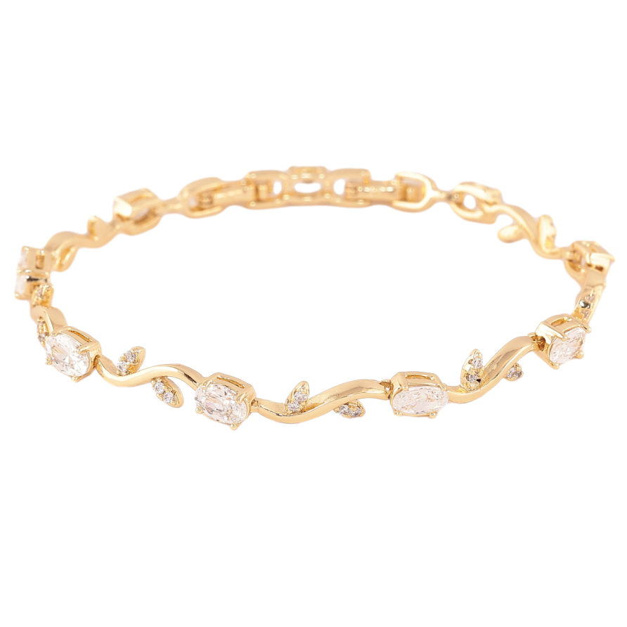 Браслет Xuping Колір Позолота 14K Візерунок з кристалами розмір з доп. замком 17.18.5см х 5мм фото №1 Браслет Xuping Колір Позолота 14K Візерунок з кристалами розмір з доп. замком 17.18.5см х 5мм фото №1