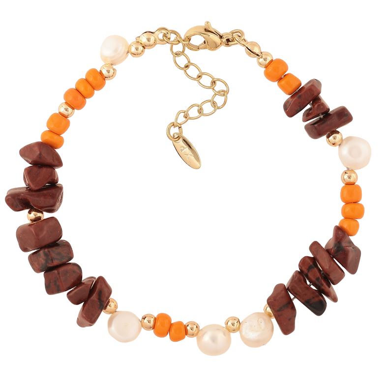 Браслет Xuping Цвет Позолота 14K Разноцветные бусины размер с доп. цепочкой 17.5-20.5см х 3-10мм фото №1