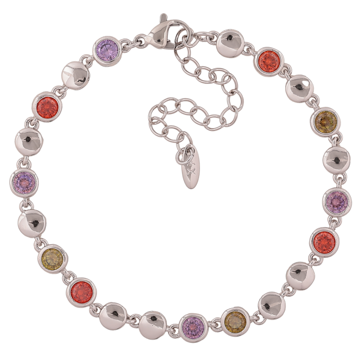 Браслет Xuping Колір Родій Візерунок з різнокольоровими кристалами довжина з додатковим ланцюжком 17,22см х 5мм фото №23 Браслет Xuping Колір Родій Візерунок з різнокольоровими кристалами довжина з додатковим ланцюжком 17,22см х 5мм фото №23