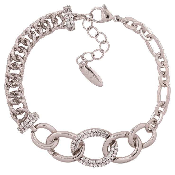 Браслет Xuping Колір Родій Декоративний ланцюжок з кристалами довжина з додатковим ланцюжком 17.5,21см х 5-15мм фото №25 Браслет Xuping Колір Родій Декоративний ланцюжок з кристалами довжина з додатковим ланцюжком 17.5,21см х 5-15мм фото №25