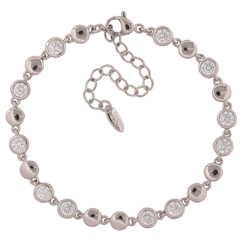 Браслет Xuping Колір Родій Візерунок з кристалами довжина з додатковим ланцюжком 17-22см х 5мм фото №21