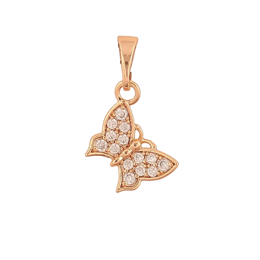 Кулон Xuping M&L Колір 18К Метелик з кристалами для ланцюжка до 5мм фото №1