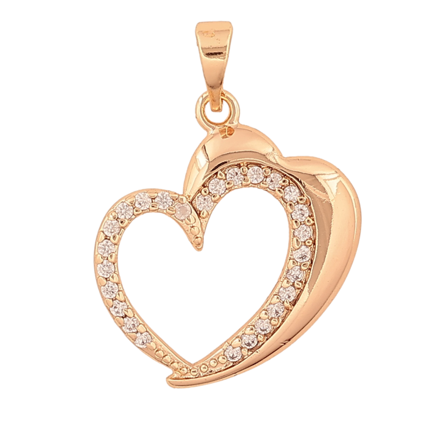 Кулон Xuping M&L Колір 18К Сердечко з кристалами для ланцюжка до 5мм фото №1