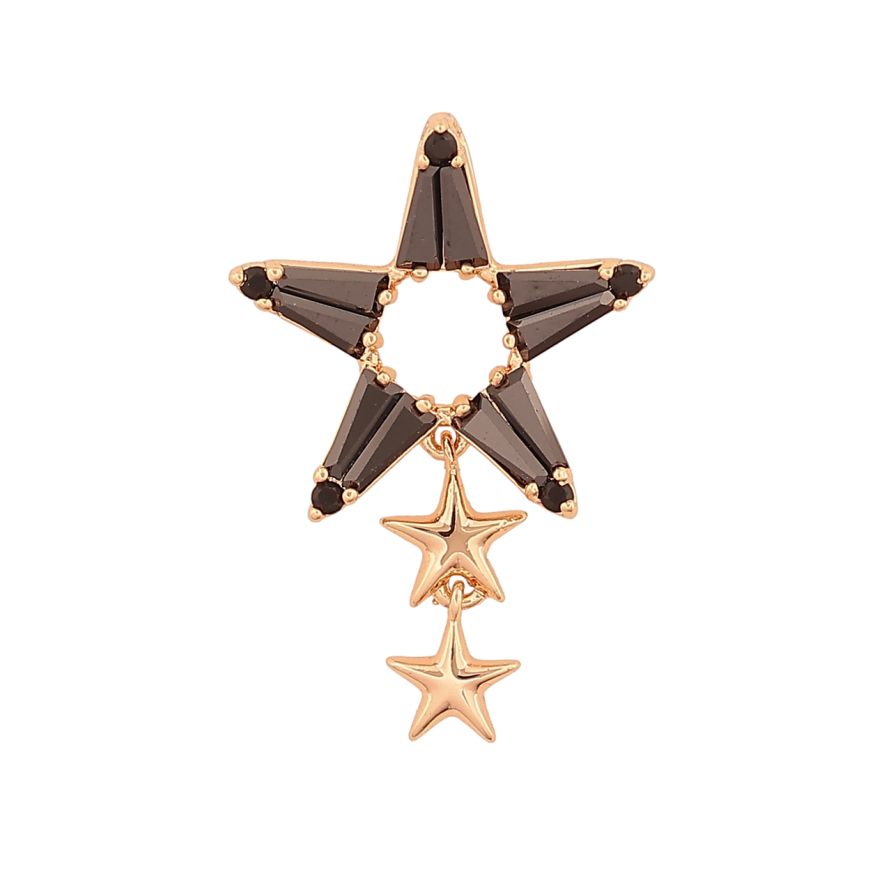 Кулон Xuping M&L Цвет 18К Звезды с черными кристаллами для цепочки до 2мм фото №1