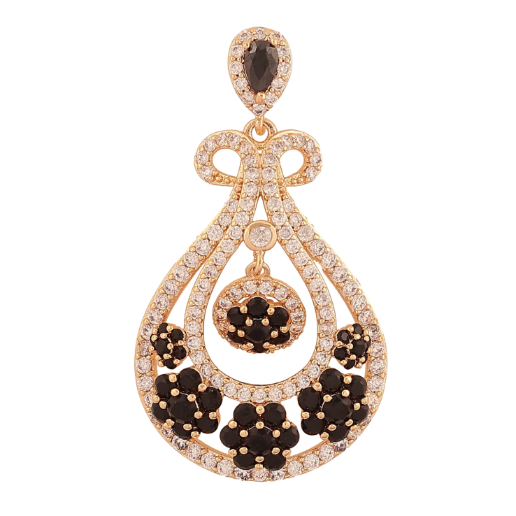 Кулон Xuping M&L Колір 18К Витонченна підвіска з інкрустацією чорно-білими кристалами для ланцюжка до 3мм фото №6