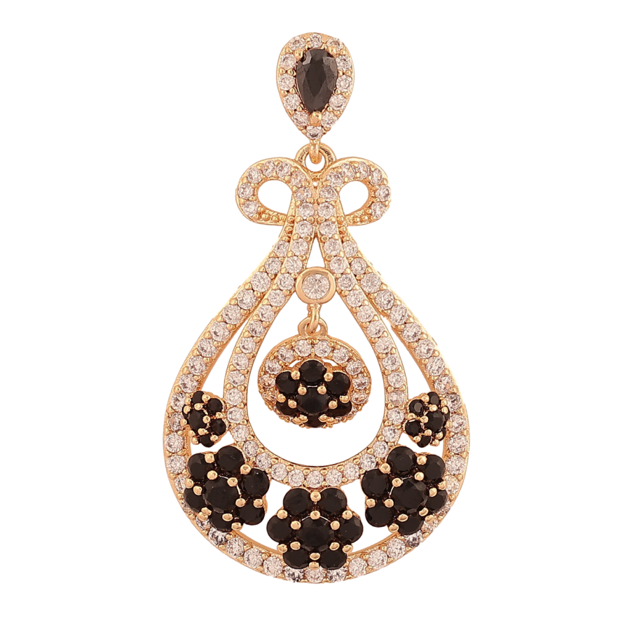 Кулон Xuping M&L Цвет 18К Изящная подвеска с инкрустацией черно-белыми кристаллами для цепочки до 3мм фото №1