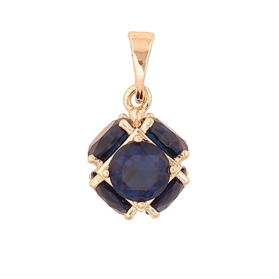 Кулон Xuping M&L Колір 18К Кулька з синіх кристалів, ø 10мм для ланцюжка до 5мм фото №1