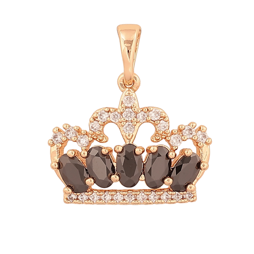 Кулон Xuping M&L Цвет 18К Корона с инкрустацией черно-белыми кристаллами для цепочки до 5мм фото №1