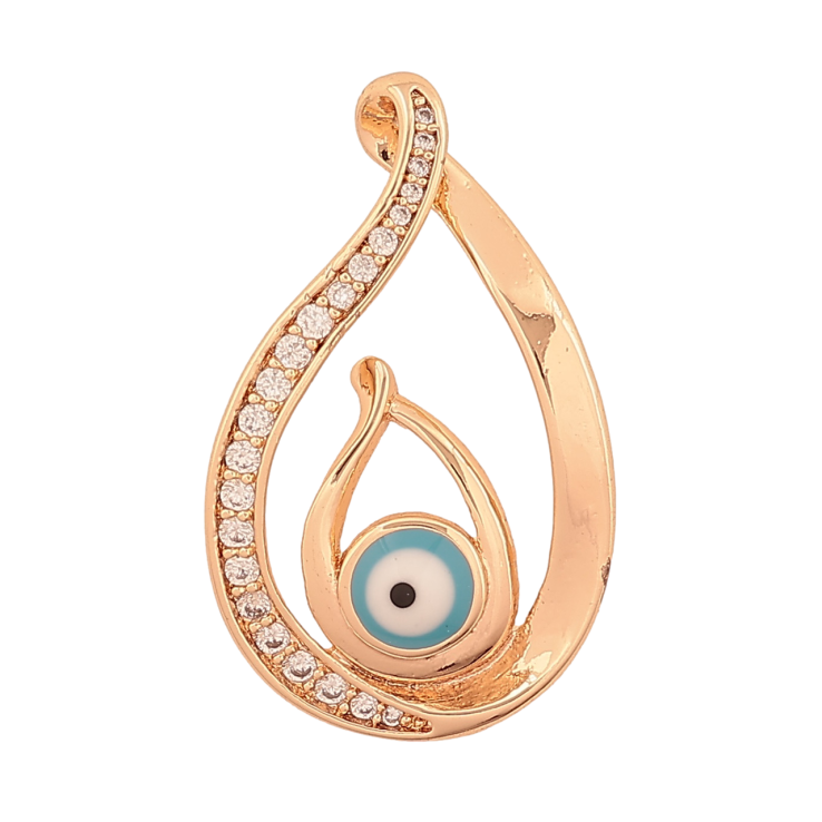 Кулон Xuping M&L Колір 18К Крапелька з оберегом Око Фатіми та кристалами для ланцюжка до 4мм фото №24