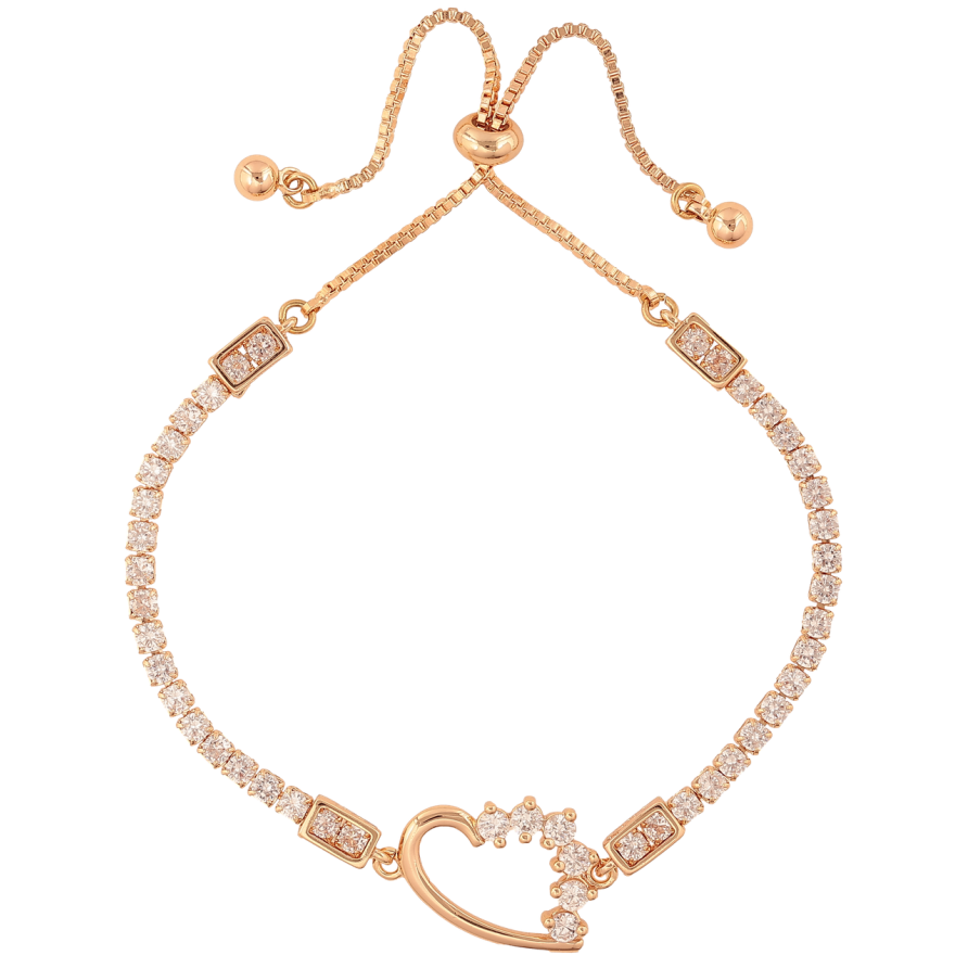 Браслет Xuping M&L Колір 18K Доріжка кристалів з сердечком на бігунку 14-24см х 1-13мм фото №1