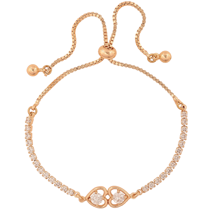 Браслет Xuping M&L Колір 18K Доріжка кристалів з сердечками на бігунку 10-23см х 1-8мм фото №1