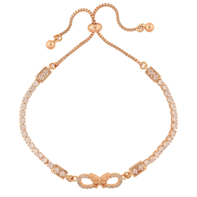 Браслет Xuping M&L Колір 18K Доріжка кристалів з метеликом на бігунку 14-24см х 1-8мм фото №14