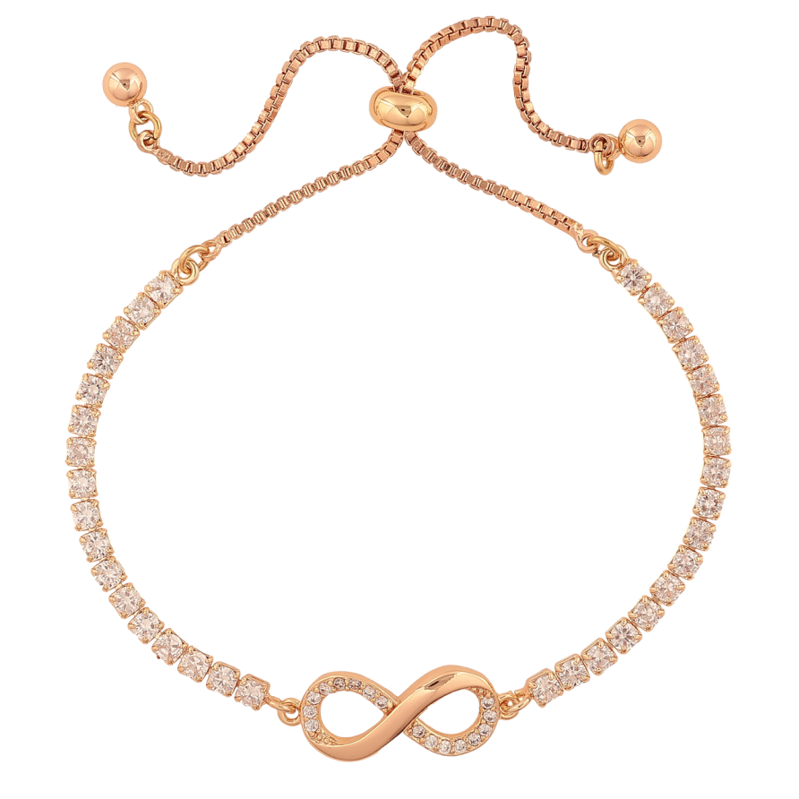 Браслет Xuping M&L Цвет 18K Дорожка кристаллов с бесконечностью на бегунке 12-23см х 1-9мм фото №1