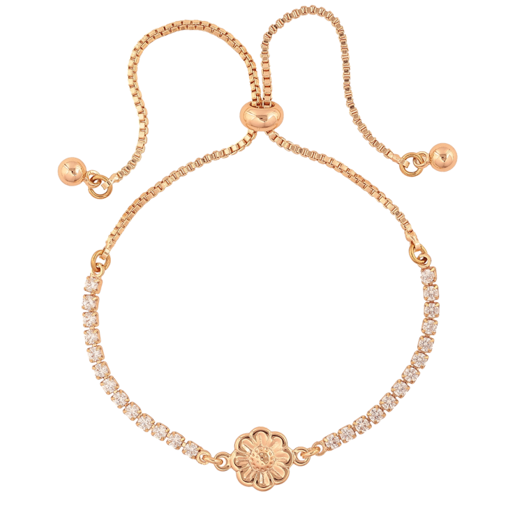 Браслет Xuping M&L Колір 18K Доріжка кристалів з квіточкою на бігунку 10-23см х 1-9мм фото №25