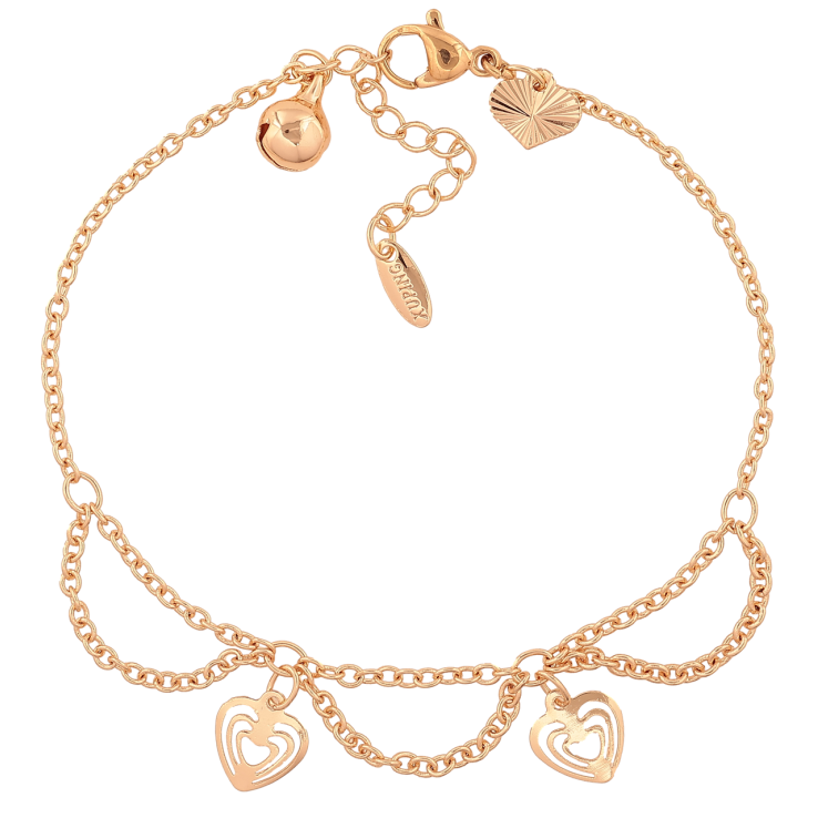 Браслет Xuping M&L Цвет 18K Цепочка с сердечками размер с доп. цепочкой 17,5-20,5 см х 2мм фото №25