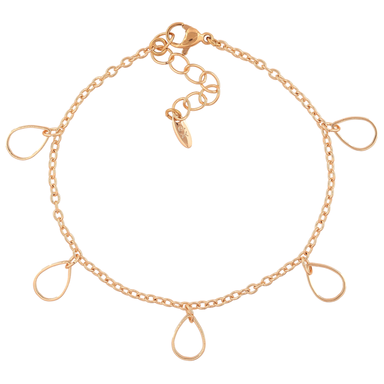 Браслет Xuping M&L Цвет 18K Цепочка с подвесками капельками размер с доп. цепочкой 18-21см х 2мм фото №19