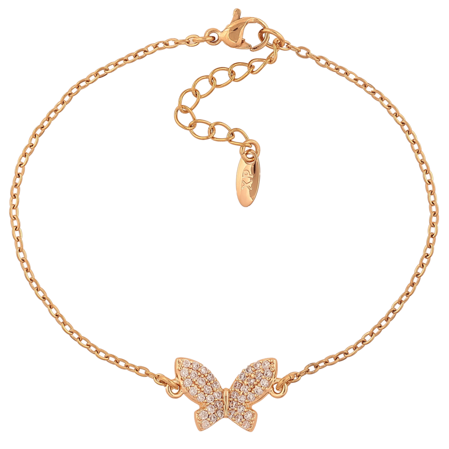Браслет Xuping M&L Колір 18K Ланцюжок з метеликом розмір з доп. ланцюжком 17.5-20.5см х 1.5-10мм фото №1