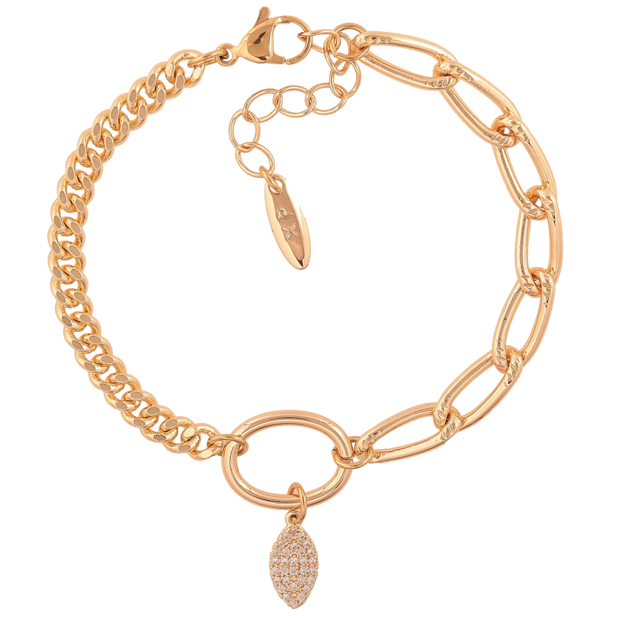 Браслет Xuping M&L Колір 18K Комбінований ланцюжок з підвіскою розмір з доп. ланцюжком 17-20.5см х 5-12мм фото №1