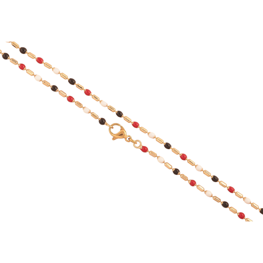 Цепочка Xuping цвет Позолота 18K Плетение Перлина с разноцветной эмалью длина 44см х 2мм фото №1