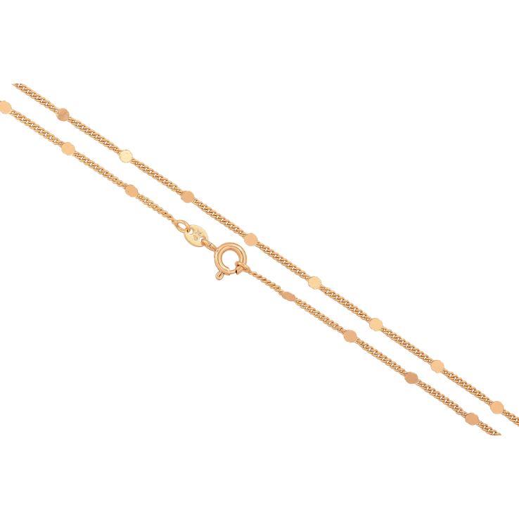 Ланцюжок Xuping колір Позолота 18K Плетіння Панцирне з прокатаними колами довжина 50см х 1-2мм фото №21