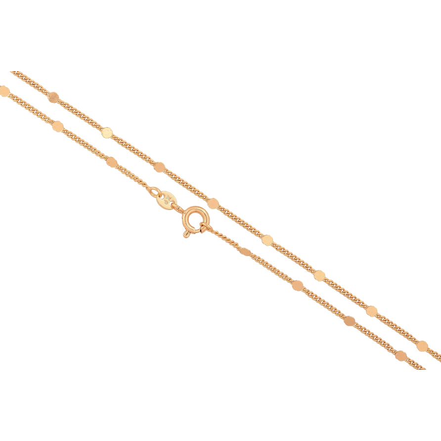 Ланцюжок Xuping колір Позолота 18K Плетіння Панцирне з прокатаними колами довжина 50см х 1-2мм фото №1