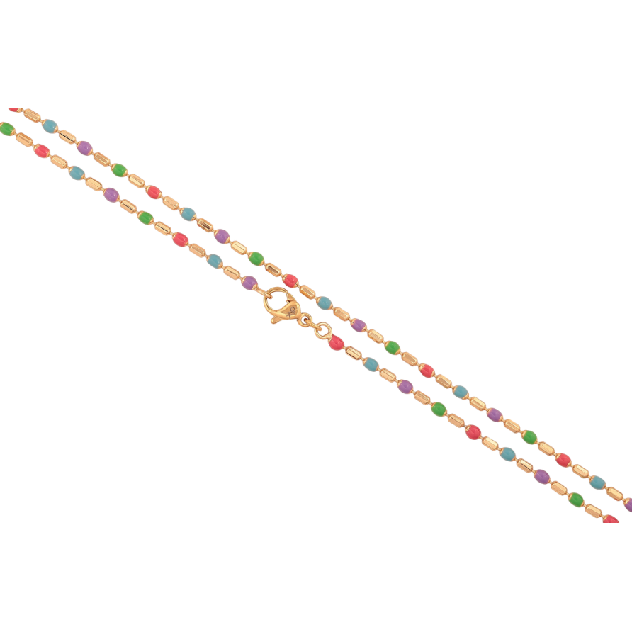 Цепочка Xuping цвет Позолота 18K Плетение Жемчужина с разноцветными бусинами длина 45см х 2мм фото №1