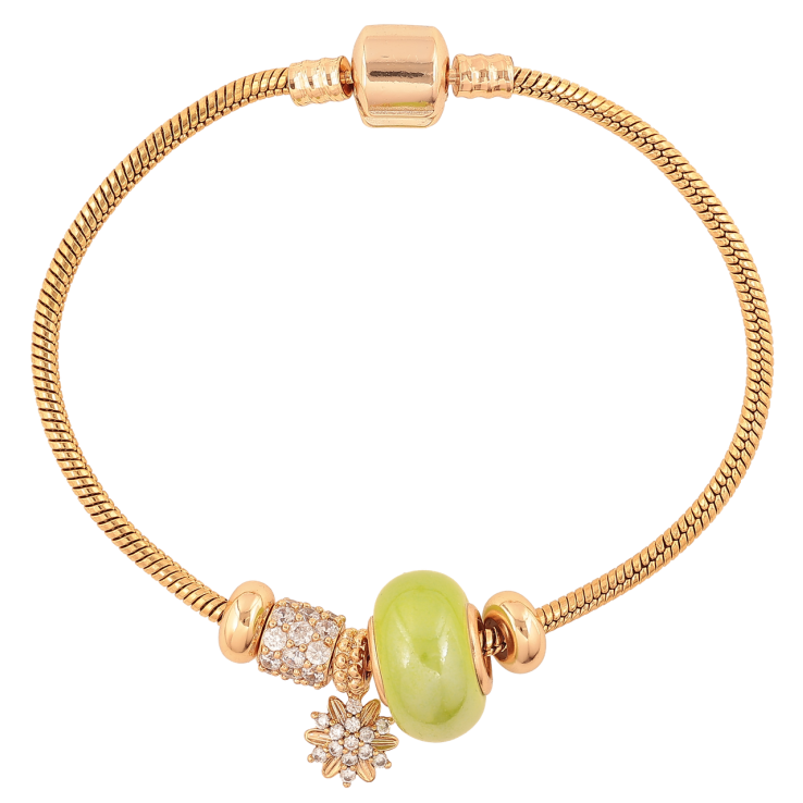 Браслет Xuping Колір Позолота 18K У стилі Pandora Ювелірний шнур з намистинами довжина 20см х 3мм фото №13