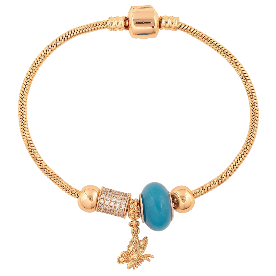 Браслет Xuping Колір Позолота 18K У стилі Pandora Ювелірний шнур з намистинами довжина 20см х 3мм фото №1