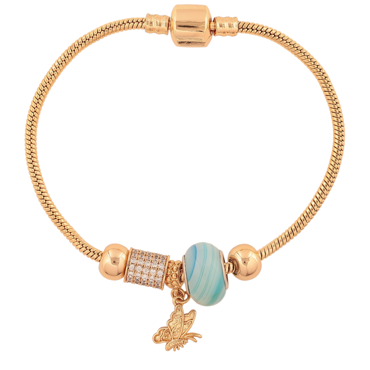 Браслет Xuping Колір Позолота 18K У стилі Pandora Ювелірний шнур з намистинами довжина 20см х 3мм фото №18