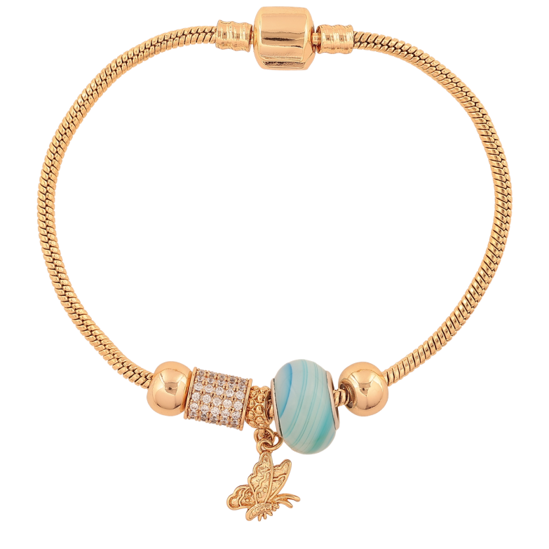 Браслет Xuping Колір Позолота 18K У стилі Pandora Ювелірний шнур з намистинами довжина 20см х 3мм фото №3