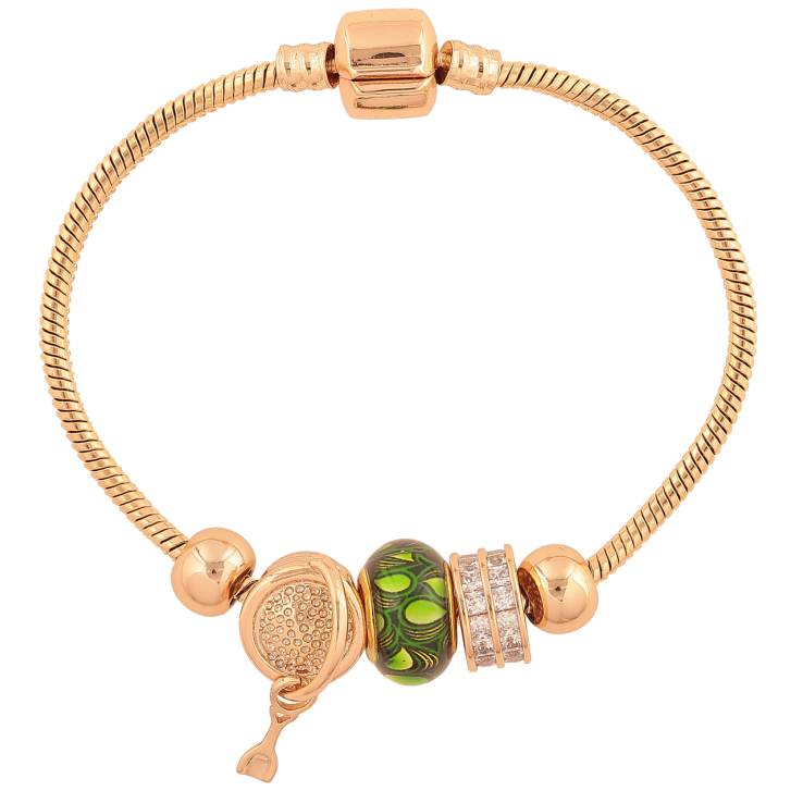 Браслет Xuping Колір Позолота 18K У стилі Pandora Ювелірний шнур з намистинами довжина 18см х 3мм фото №19