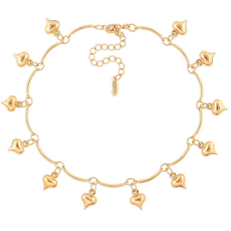 Браслет Xuping Колір Позолота 18K Підвіски сердечка розмір з додатковим ланцюжком 20-25см х 1.5мм фото №22