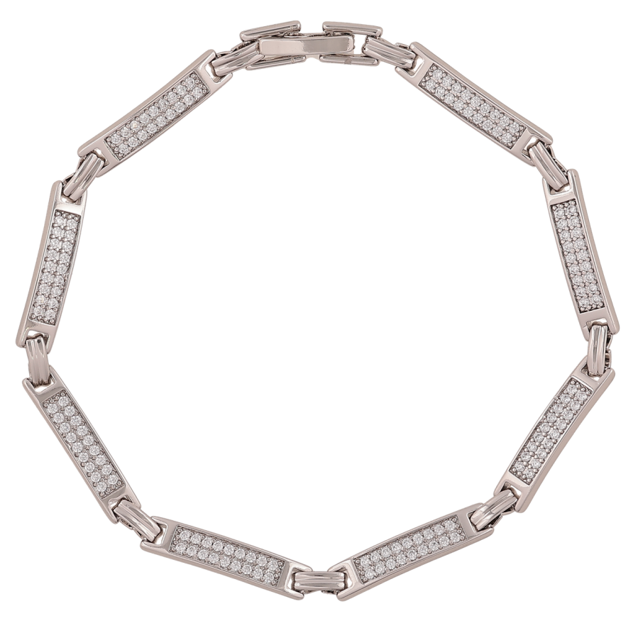 Браслет Xuping Колір Родій Інкрустація кристалами довжина 19см х 4мм фото №1