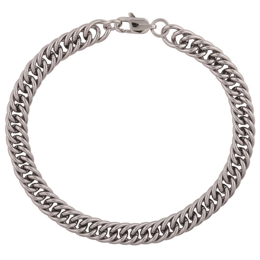 Браслет Xuping ТТМ Stainless Steel цвет Родий Цепочка Кобра длина 20,5 см х 4 мм фото №1