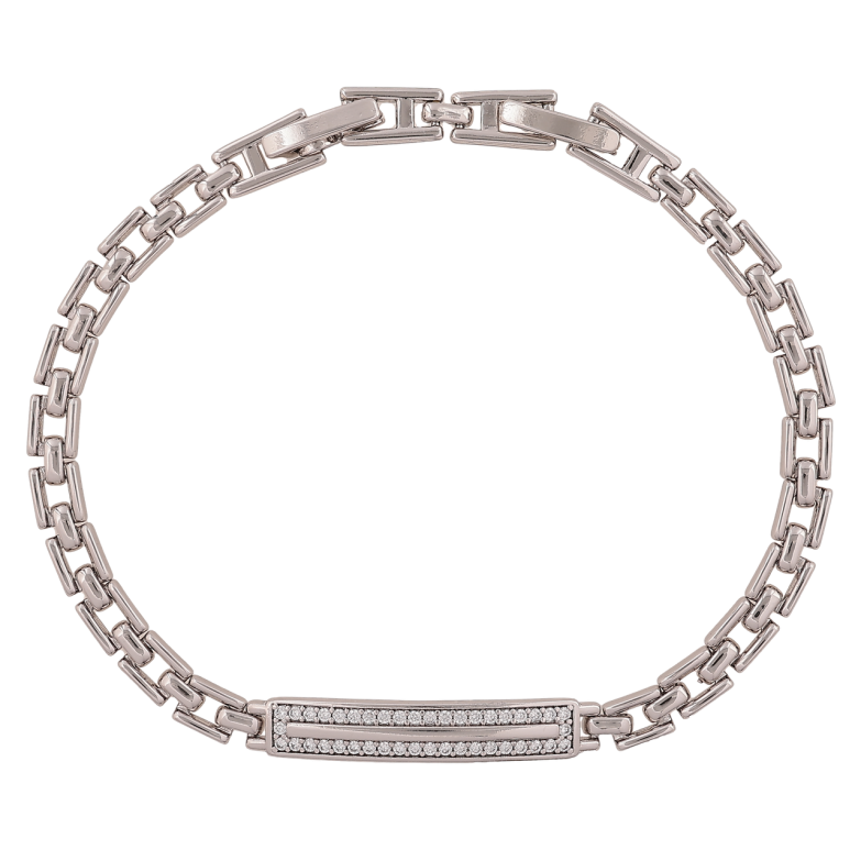 Браслет Xuping Колір Родій Візерунок з кристалами розмір з доп. замком 17,19см х 4-5мм фото №1