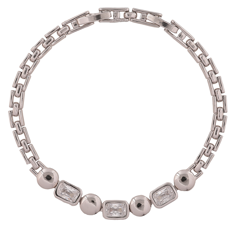 Браслет Xuping Колір Родій Візерунок з кристалами розмір з доп. замком 17,19см х 4-6мм фото №6