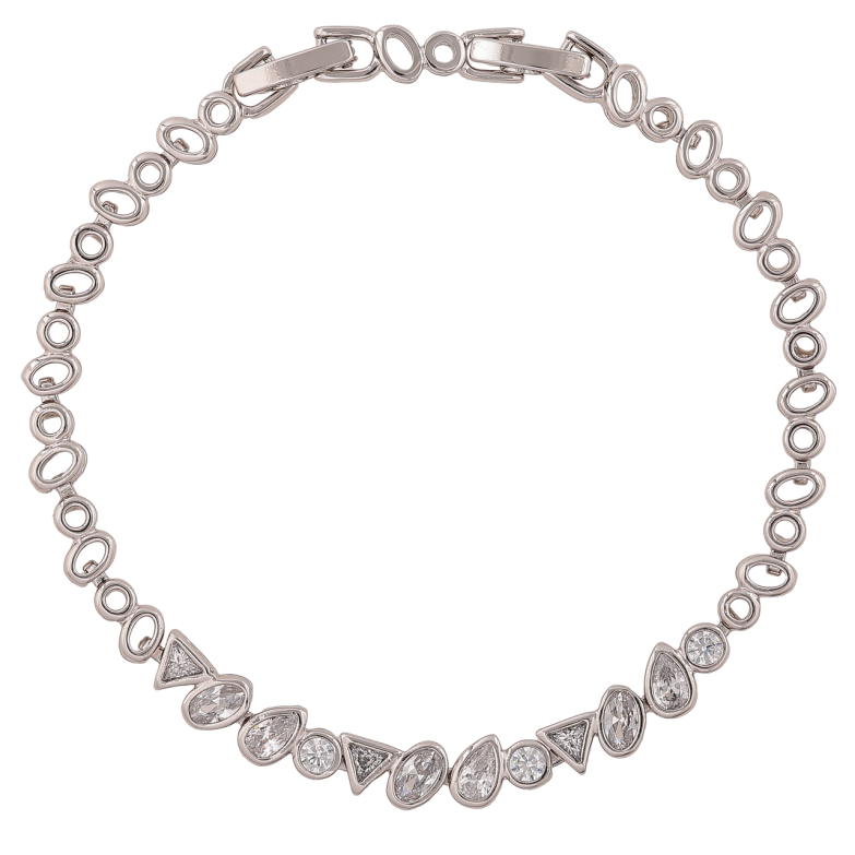 Браслет Xuping Колір Родій Візерунок з кристалами розмір з доп. замком 18,20см х 3-6мм фото №1