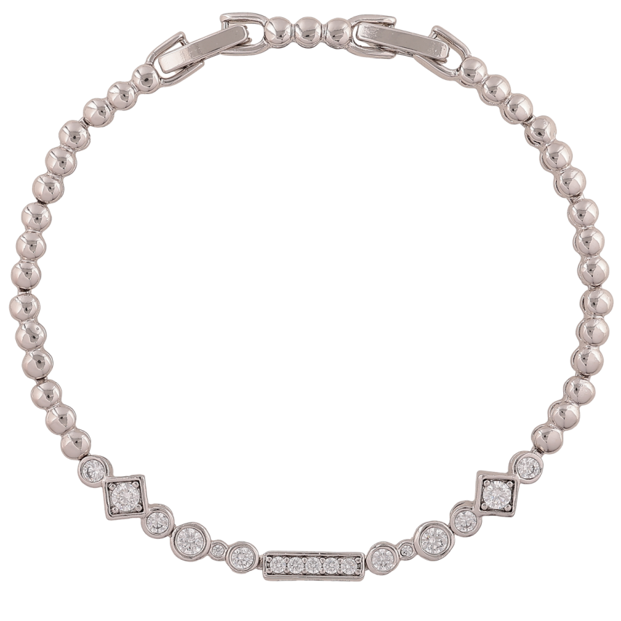 Браслет Xuping Колір Родій Візерунок з кристалами розмір з доп. замком 17,19см х 3-6мм фото №1