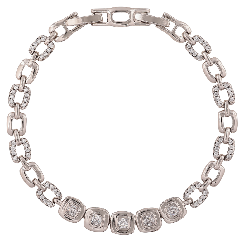 Браслет Xuping Колір Родій Візерунок з кристалами розмір з доп. замком 17.5,19.5см х 6-7мм фото №12