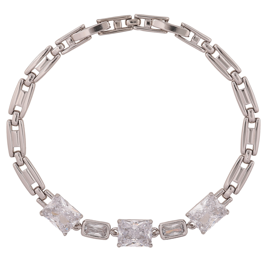 Браслет Xuping Колір Родій Візерунок з кристалами розмір з доп. замком 17,19см х 4-7мм фото №1