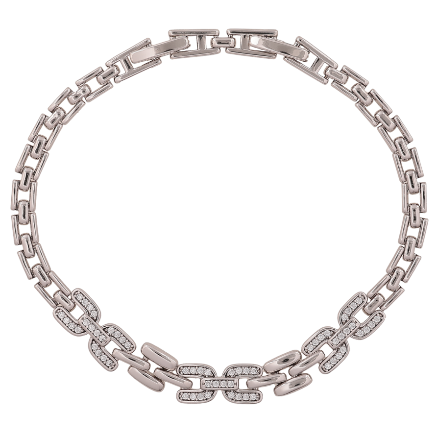 Браслет Xuping Колір Родій Візерунок з кристалами розмір з доп. замком 18,20см х 4-7мм фото №1