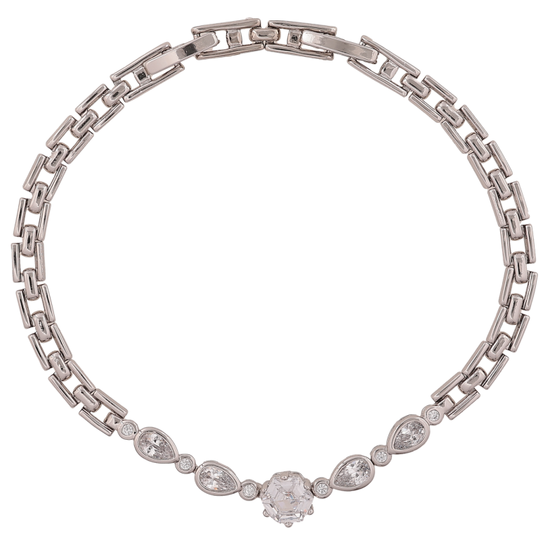 Браслет Xuping Колір Родій Візерунок з кристалами розмір з доп. замком 17.5,19.5см х 2-6мм фото №1