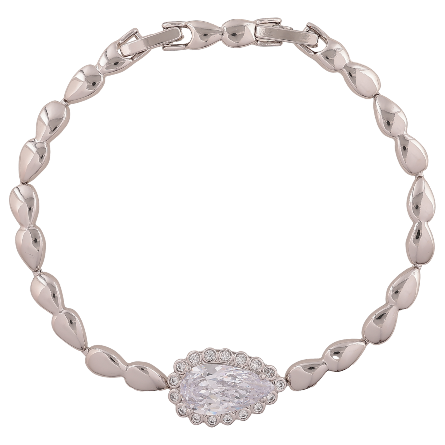 Браслет Xuping Колір Родій Візерунок з кристалами розмір з доп. замком 17.5,19.5см х 5-12мм фото №1