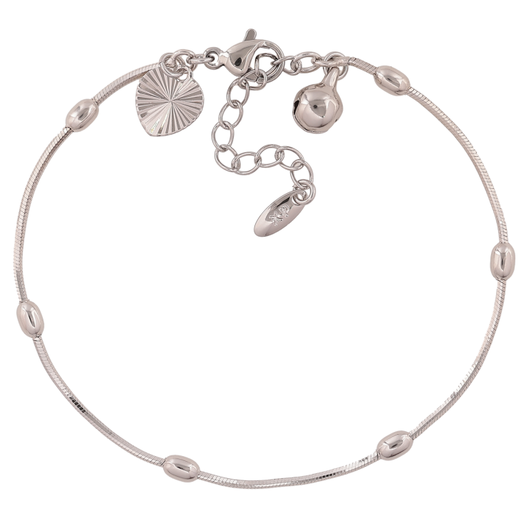 Браслет Xuping Цвет Родий Цепочка Ювелирный шнур с бусинами размер с доп. цепочкой 18-21,5 см х 1-3 мм фото №11