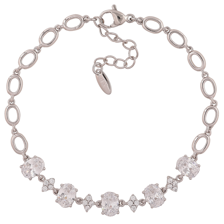 Браслет Xuping Колір Родій Візерунок з кристалами розмір з дод. ланц. 17.5-20.5см х 5-7мм фото №1