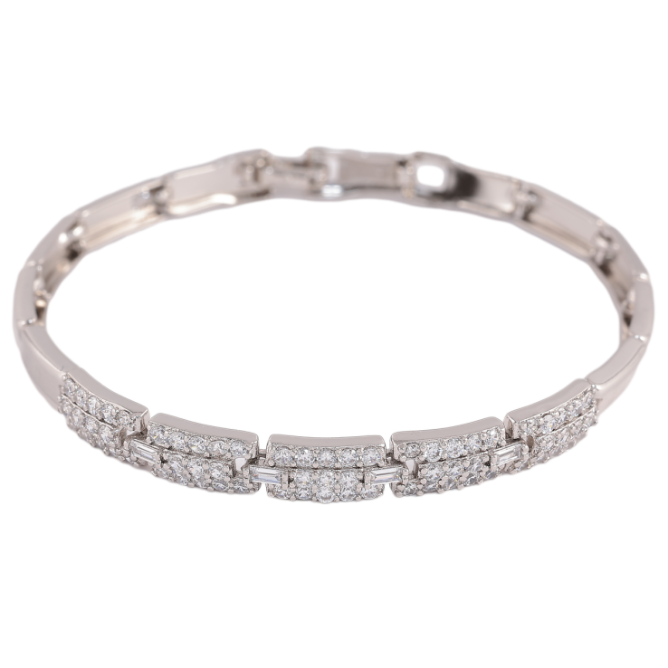 Браслет Xuping Колір Родій Інкрустація кристалами розмір 18см х 4-6мм фото №16 Браслет Xuping Колір Родій Інкрустація кристалами розмір 18см х 4-6мм фото №16