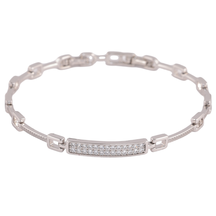 Браслет Xuping Колір Родій Візерунок з кристалами розмір з доп. замком 17,19см х 2-4.5мм фото №5 Браслет Xuping Колір Родій Візерунок з кристалами розмір з доп. замком 17,19см х 2-4.5мм фото №5