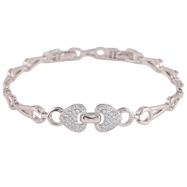 Браслет Xuping Колір Родій Візерунок з кристалами розмір з доп. замком 17,19см х 5-9мм фото №1